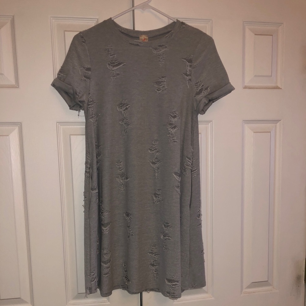 distressed t shirt dress